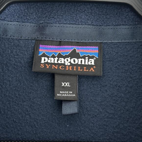 Patagonia Classic Synchilla Jacket Mens 2XL Navy Fleece Full Zip Pockets Outdoor - Picture 3 of 11